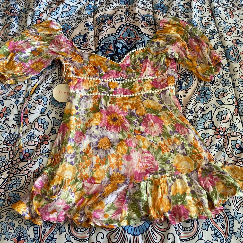 Brand New Touch Dolls Garden Party Floral Dress.